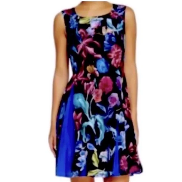 TED BAKER EDELFI PLEATED FLORAL SKATER DRESS SZ US 6 OR TED SZ 2 - Picture 5 of 5